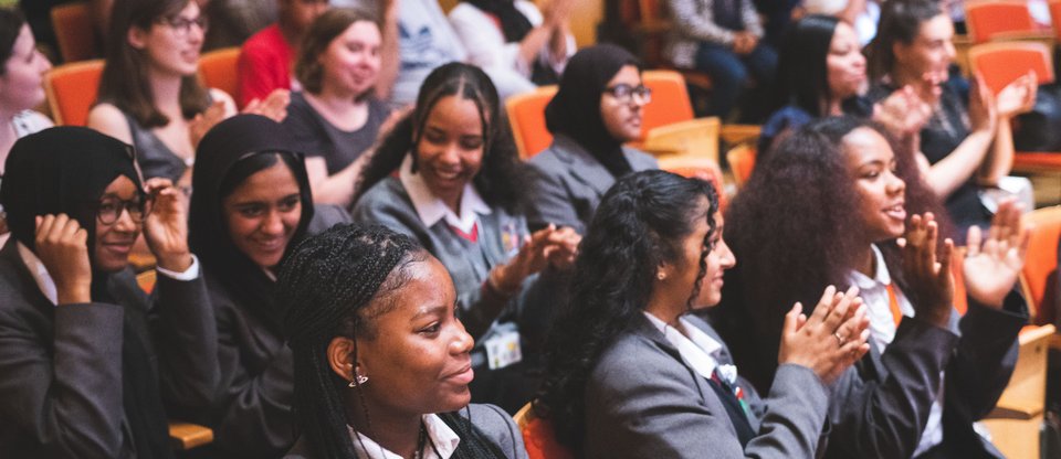 Citizens UK Birmingham Commonwealth Assembly, May 2022, student leaders making change in audience