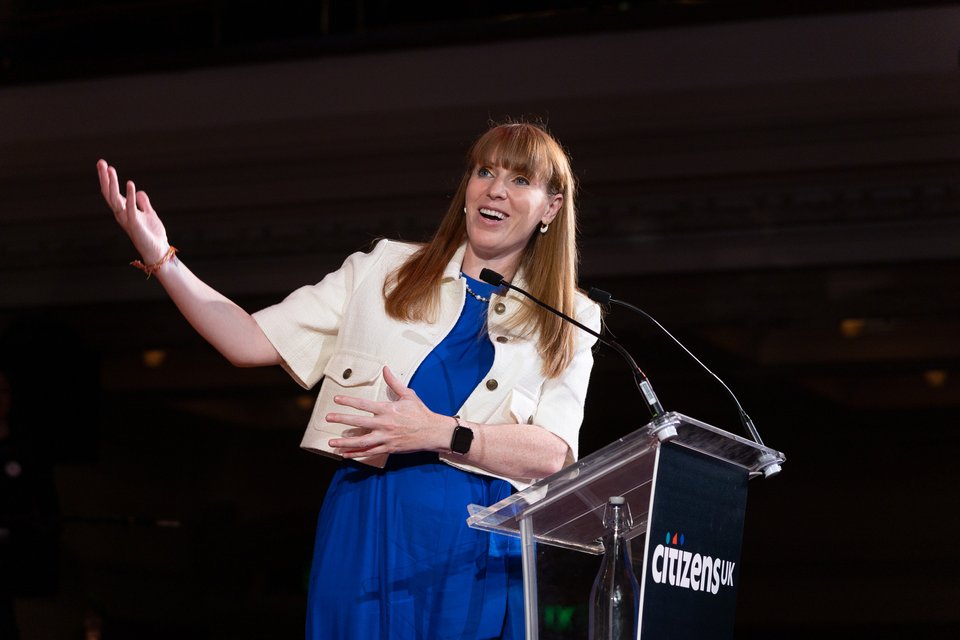 Angela Rayner on stage