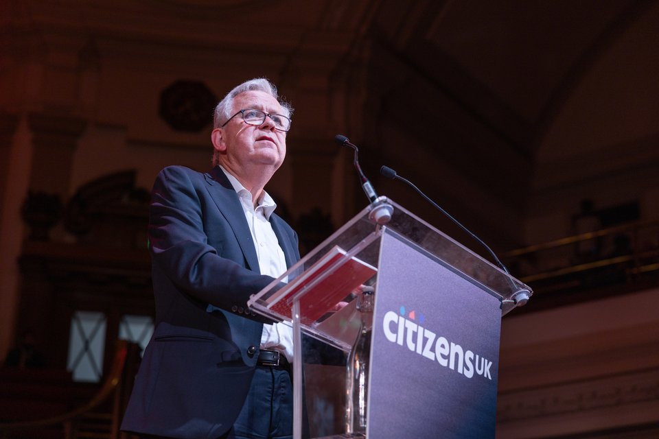 Richard Newby at a Citizens UK assembly