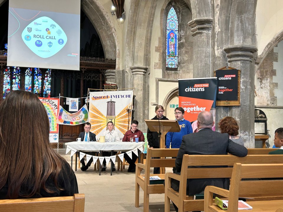 Young people speak during the Roll Call at Youth Assembly
