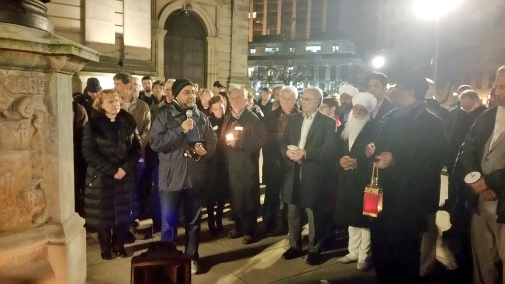 Bham vigil outdoor public action with speaker