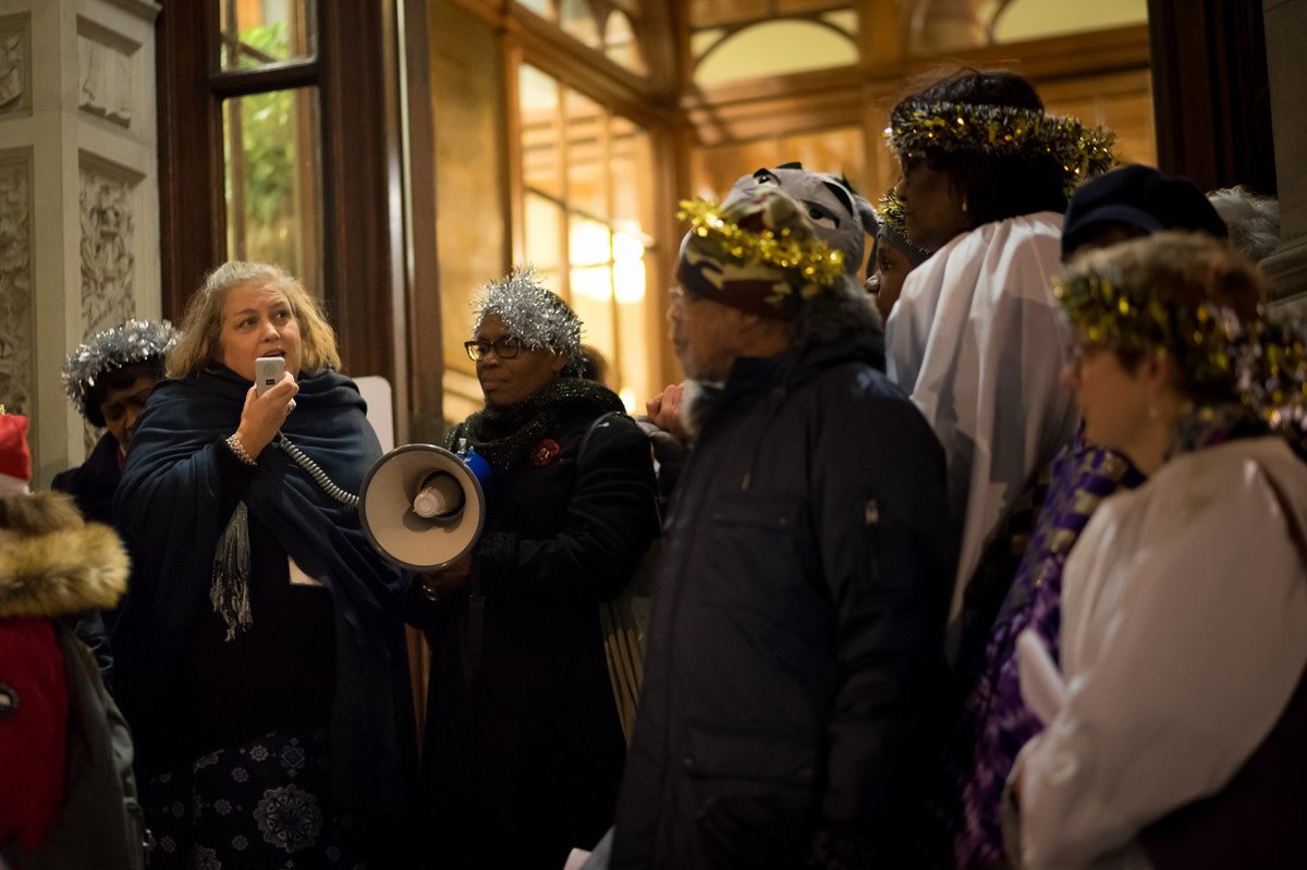 Cllr Butler responds during nativity action