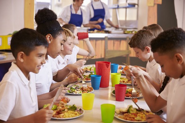 Children eating free school meals