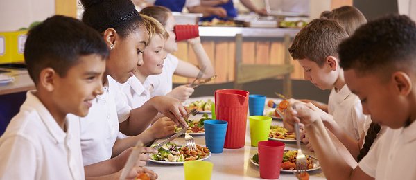 Children eating free school meals