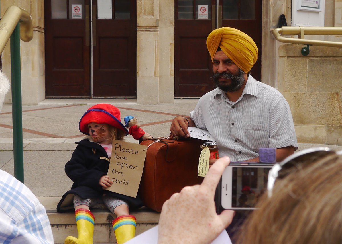 Sikh member child dressed as paddington portrait