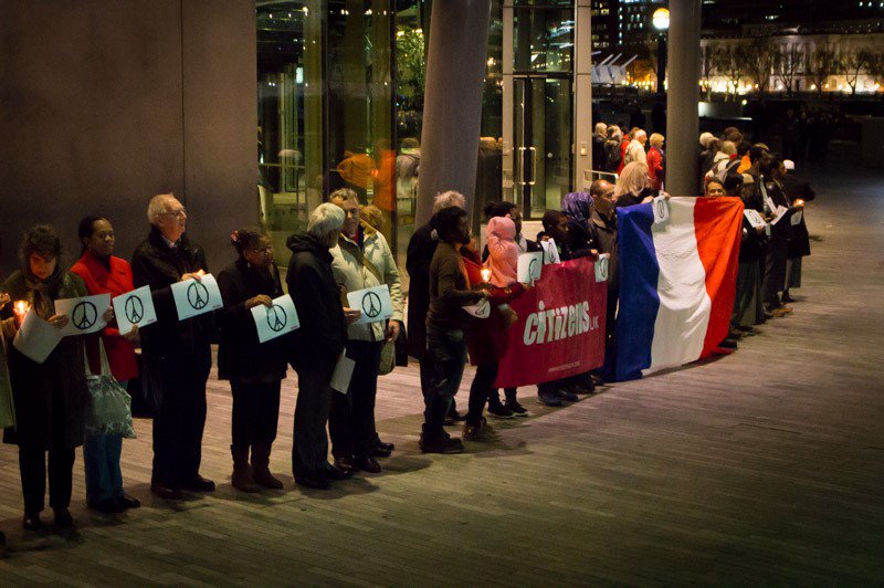 Outdoor Paris vigil