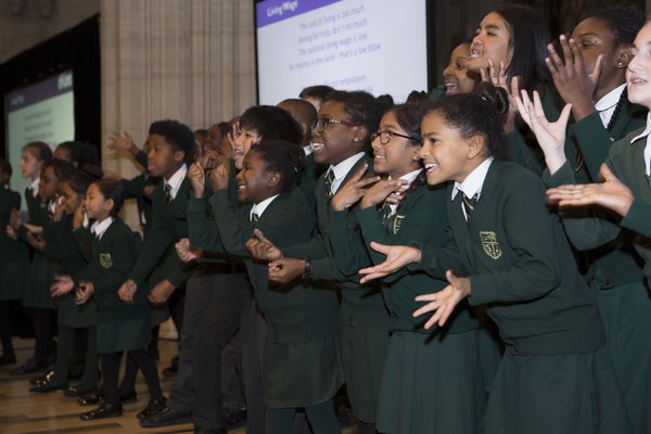 St Anthony's RC Primary School, London Citizens, performing their song Celebrate at the Living Wage Week 2019 London Event,  .jpg