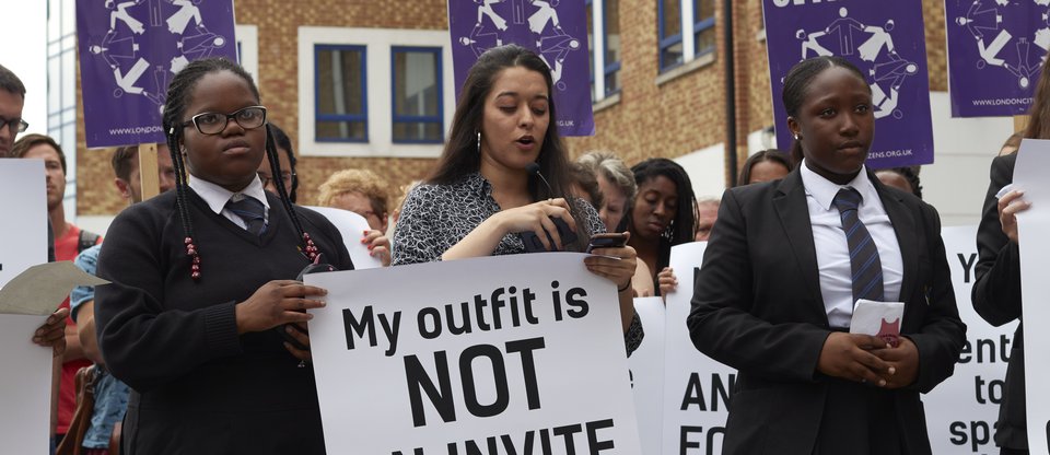 Violence against women protest public march with London citizens