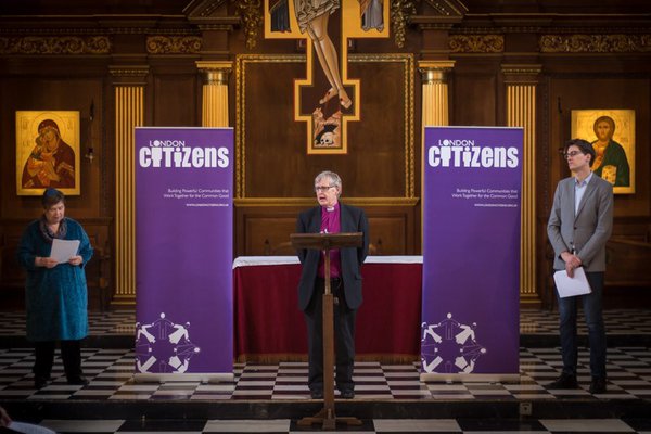 Peter Hill speaking at London Citizens event